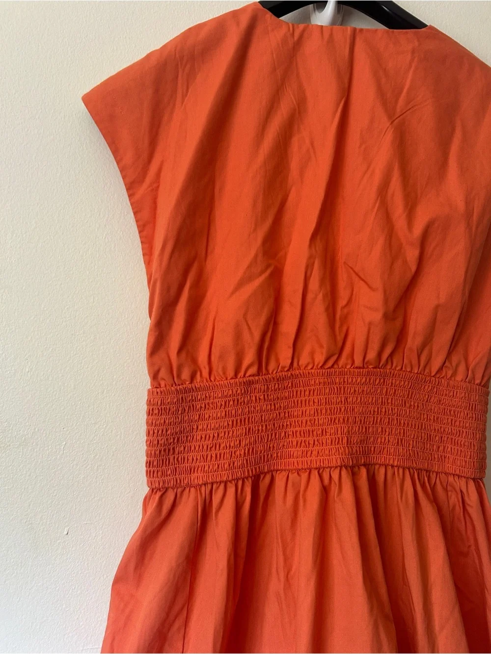 NEW Abercrombie & Fitch Orange Twist-Front Maxi Dress Cotton pockets LP vacation